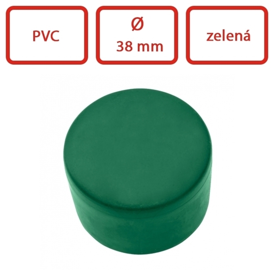 Obrázek z Čepička PVC 38 mm zelená